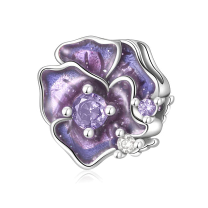 Lila Serie 925 Sterling Silber Maiglöckchen Rose Meerjungfrau Hexenhut Charm Passend für DIY Armband Halskette Charmante Geschenke