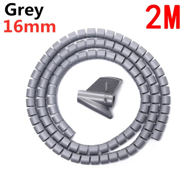 2M/1M Flexible Spirale Kabel Draht Schutz Kabel Organizer Computer Kabel Schutzhülle Rohr Clip Organizer Management werkzeuge 16/10mm