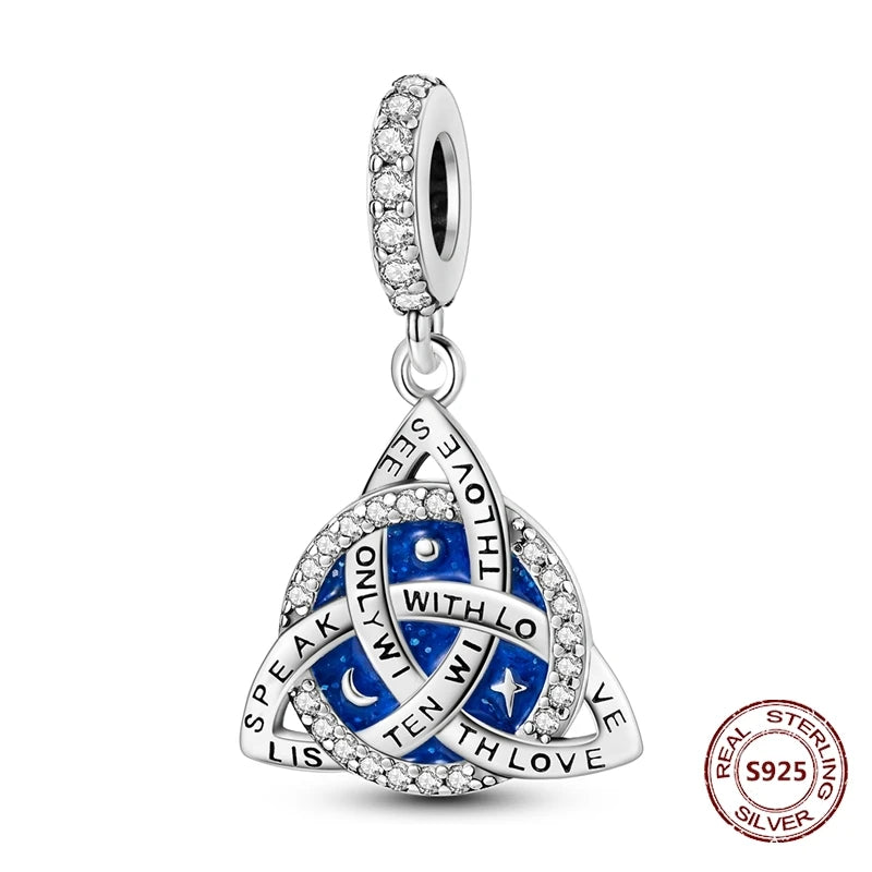 Teufelsaugen-Charm aus 925er Silber, Original-Hand der Fatima, blauer Zirkon, Kreuz, blaue Augen, passend für Armbänder, DIY-Herstellung von Schmuck, Geschenk