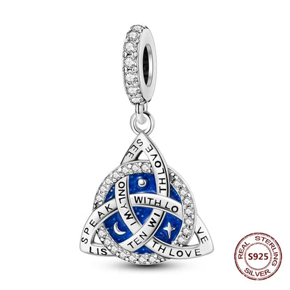 Teufelsaugen-Charm aus 925er Silber, Original-Hand der Fatima, blauer Zirkon, Kreuz, blaue Augen, passend für Armbänder, DIY-Herstellung von Schmuck, Geschenk