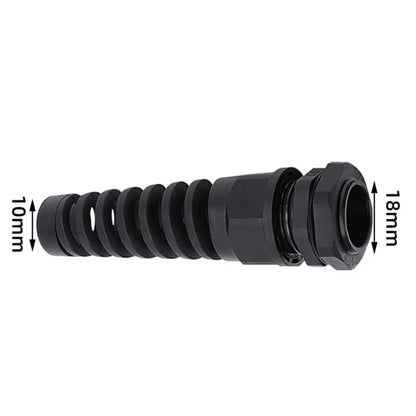 2 Stück schwarz wasserdichte Kabel verschraubung Anti-Biegung pg7 Kunststoff verbindung m12 m16 m20 Nylon torsion sichere Verbindung pg9 Kabel befestigungs verschraubungen