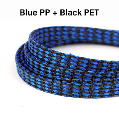 5 Meter PP-Baumwolle + PET-Garn 4mm 8mm 12mm Expandierter Geflochtener Schlauch Weicher Kabelmantel Isolierter Schutz Kabelbündel-Ummantelung