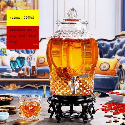 Leere dicke Glas-Enzym-Fass-Weinglas mit Wasserhahn Nicht-Bleiglas Obst traditionelle chinesische Medizin Alkohol flaschen 2,5 l