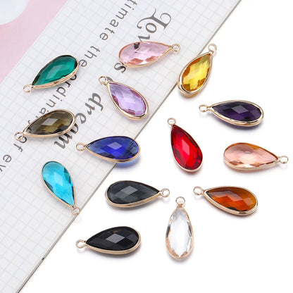 5 teile/los Teardrop Kristall Glas Anhänger Charms für Paare Armband Ohrringe Schmuck Machen Liefert DIY Halskette Ornamente