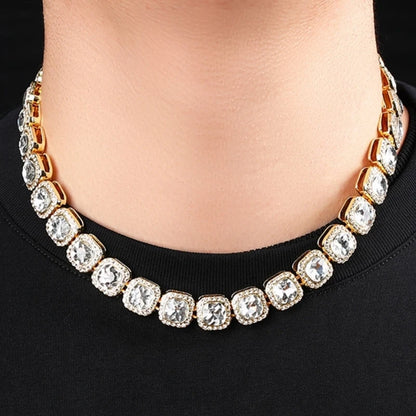 HNSP 12MM Eis Kette Halskette Armband Für Männer Frauen Hals Hip Hop Tennis Kette Schmuck Zubehör
