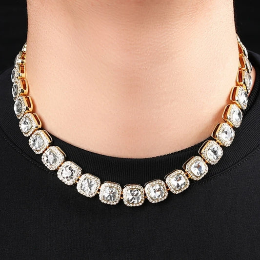 HNSP 12MM Eis Kette Halskette Armband Für Männer Frauen Hals Hip Hop Tennis Kette Schmuck Zubehör