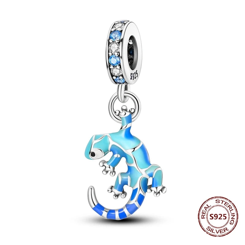 Gelber Sonnenblumen-Charm aus 925er Silber, Original-Zirkon, Kolibri, Einhorn-Charms, passend für Armbänder, DIY-Schmuck für Frauen, Hochzeitsgeschenk