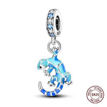 Gelber Sonnenblumen-Charm aus 925er Silber, Original-Zirkon, Kolibri, Einhorn-Charms, passend für Armbänder, DIY-Schmuck für Frauen, Hochzeitsgeschenk