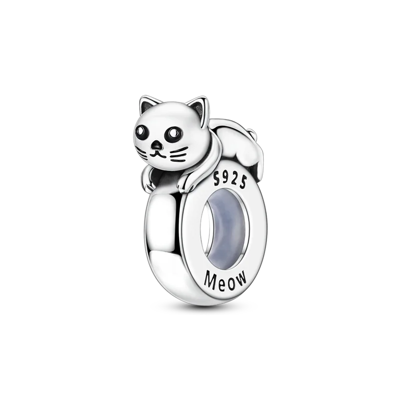 Clip-Perle mit Tiermotiv, 925er-Sterlingsilber, Löwe, Tiger, Elefant, Hund, Positionierungsperle, passend für Original-Armbänder, DIY-Schmuck