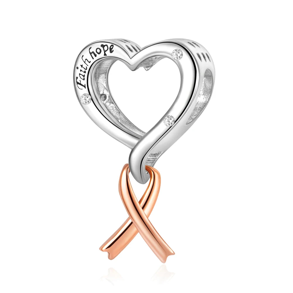 Herzförmige Sicherheitskette und Mond-Anhänger aus 925er-Sterlingsilber, passend für Armbänder, exquisite Halskette, Roségold-Anhänger, Geschenke