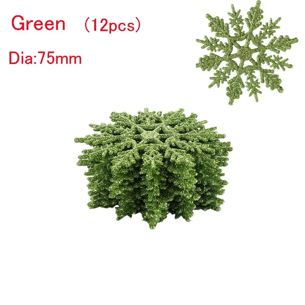 12pcs 7,5 cm Gold pulver Schneeflocke für Weihnachten charmante weiße Weihnachts baum Dekor Weihnachts feier Urlaub Weihnachts schmuck Wohnkultur