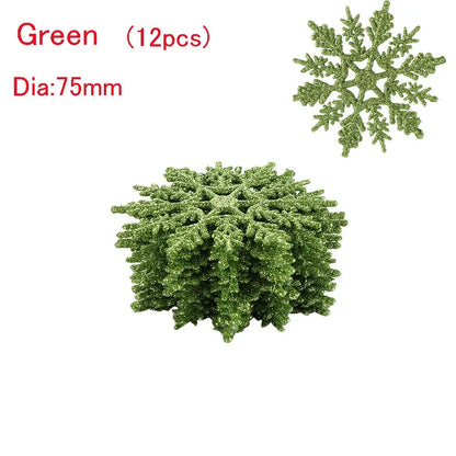12pcs 7,5 cm Gold pulver Schneeflocke für Weihnachten charmante weiße Weihnachts baum Dekor Weihnachts feier Urlaub Weihnachts schmuck Wohnkultur