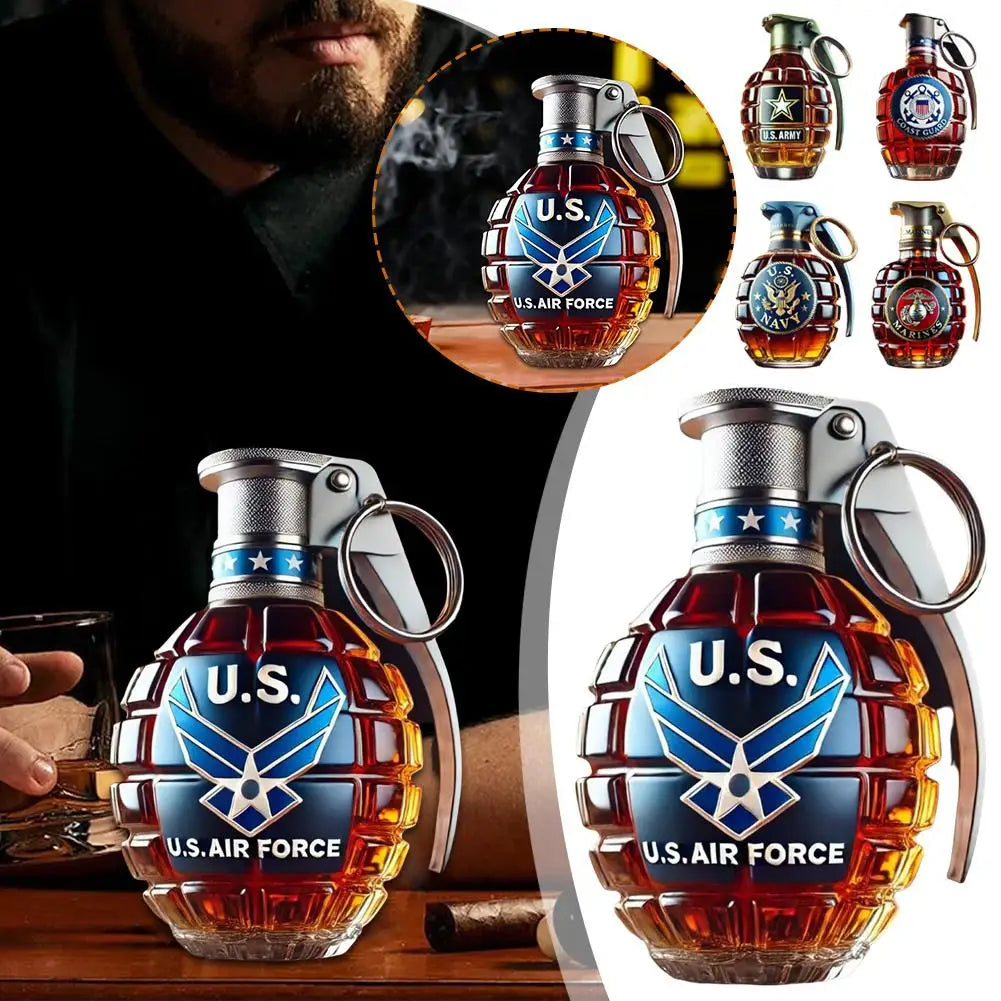 Militärische Hand-Whisky-Flasche mit Gravur, Handform, Whiskyglas für Bar, Büro, Heimdekoration, Wein-Cocktail-Flasche, Statue, Dekoration