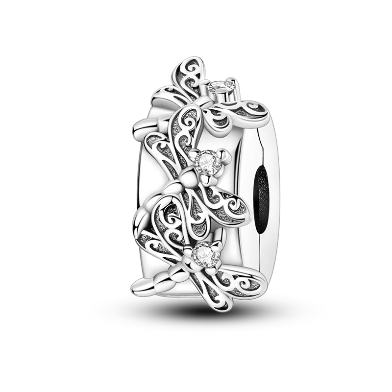Silberverschluss, 925er-Sterlingsilber, CZ-Pflaster-Clip-Charms, Gänseblümchen-Perlen, Stopper, Sicherheitskette, passend für Original-Armreif, Schmuck-Clip