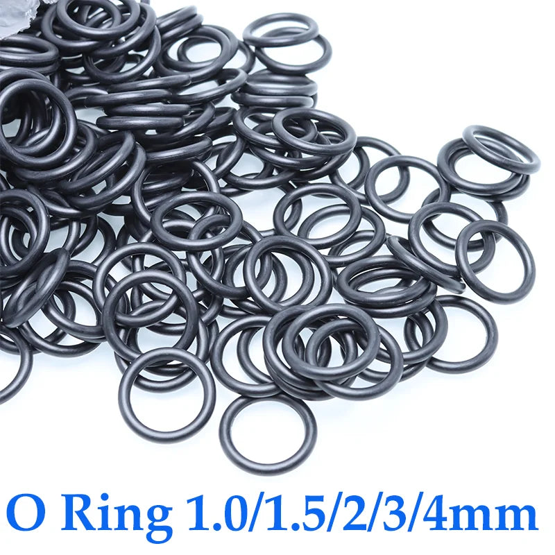 100/20 Stück O-Ringe Dichtungen Dichtung Gummi Schwarz O-Ring Ölbeständiger Gummi-O-Ring Hochtemperatur-NBR-Dichtungsscheibe 1/1,5/2/3/4 mm