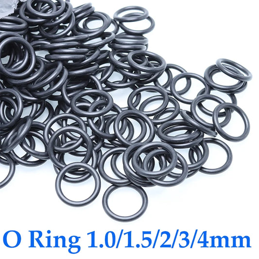 100/20 Stück O-Ringe Dichtungen Dichtung Gummi Schwarz O-Ring Ölbeständiger Gummi-O-Ring Hochtemperatur-NBR-Dichtungsscheibe 1/1,5/2/3/4 mm
