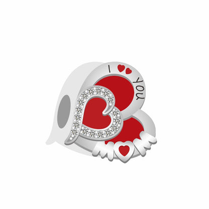 Rote Serie 925er Sterlingsilber Kamera Apfel Herzförmiger Koi Feuerwerkskörper Gott Reichtum Charm Passend für DIY Armband Halskette Partygeschenke
