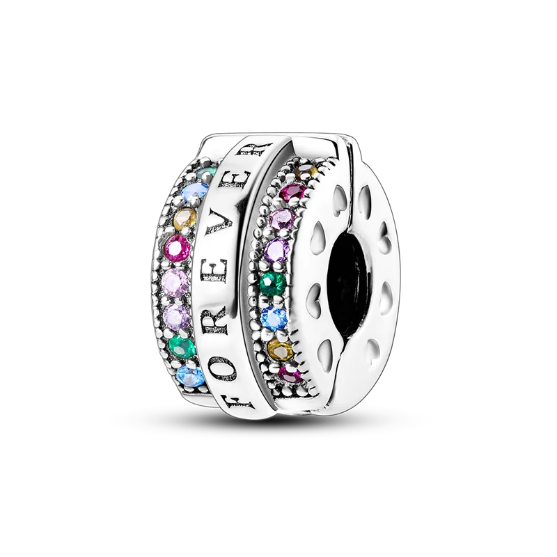 Silberverschluss, 925er-Sterlingsilber, CZ-Pflaster-Clip-Charms, Gänseblümchen-Perlen, Stopper, Sicherheitskette, passend für Original-Armreif, Schmuck-Clip