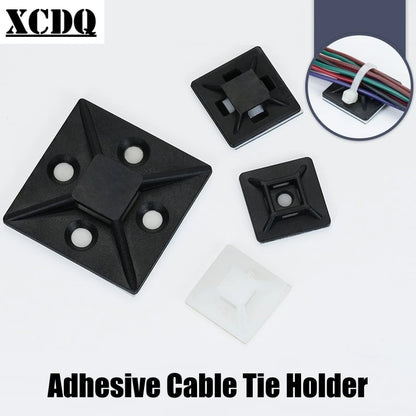 Großhandel Selbstklebende Kabelbinder-Halterung Nylon PA66 3M 1600T Elektrische Kabelmanager Kabelklemmen Flansch-Fixiersitz