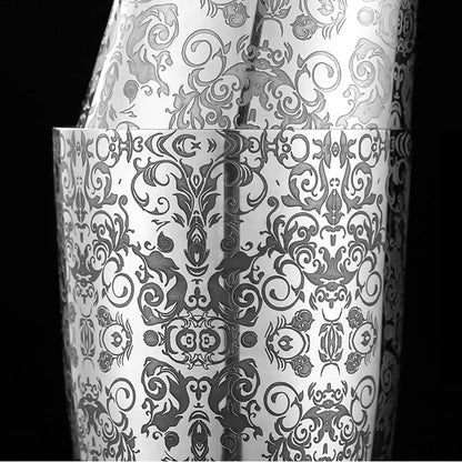 Boston Shaker aus Edelstahl mit geätztem Muster, Cocktail-Shaker, Martini-Shaker, Getränkemixer, professionelle Barkeeper-Sets