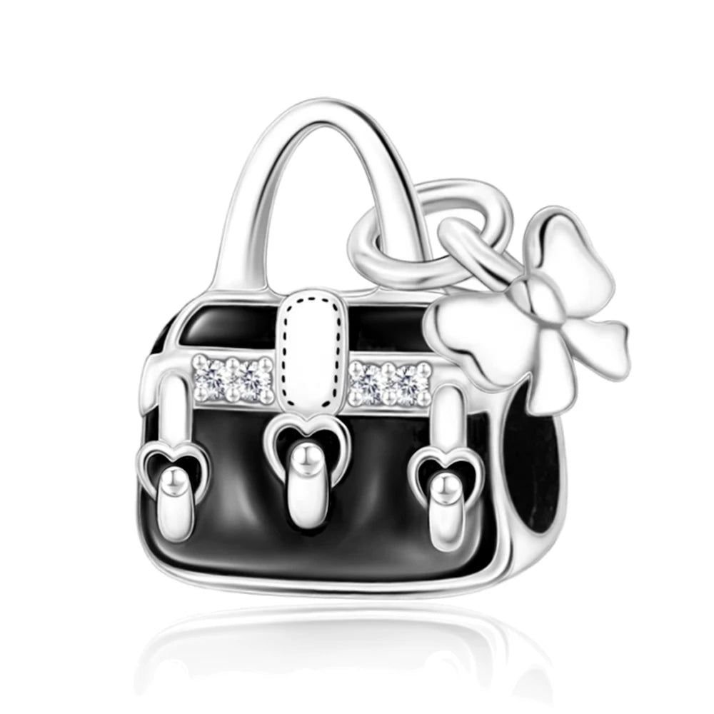 Heißer Verkauf 925er Sterlingsilber, niedliche Panda-Perlen und Pinguin-Anhänger, passend für Schlangenarmband, Boutique-Halskette, schwarzer Anhänger, Geschenk