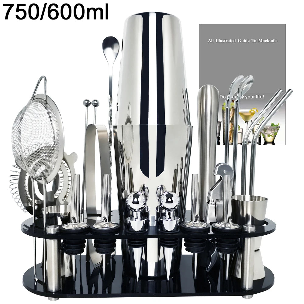 13-22 Stück 750ml 600ml Boston Cocktail Shaker Bar Werkzeuge Wein mixer Set Barkeeper Cocktail Shaker Werkzeugs atz mit Halter