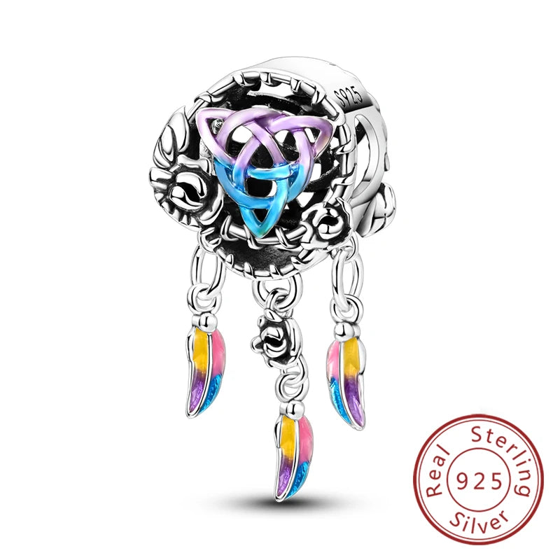 Frühling Charms Perlen Anhänger 925 Sterling Silber Blume Schmetterling Libelle Pilz Charms Fit Armband Frau Mann DIY Schmuck
