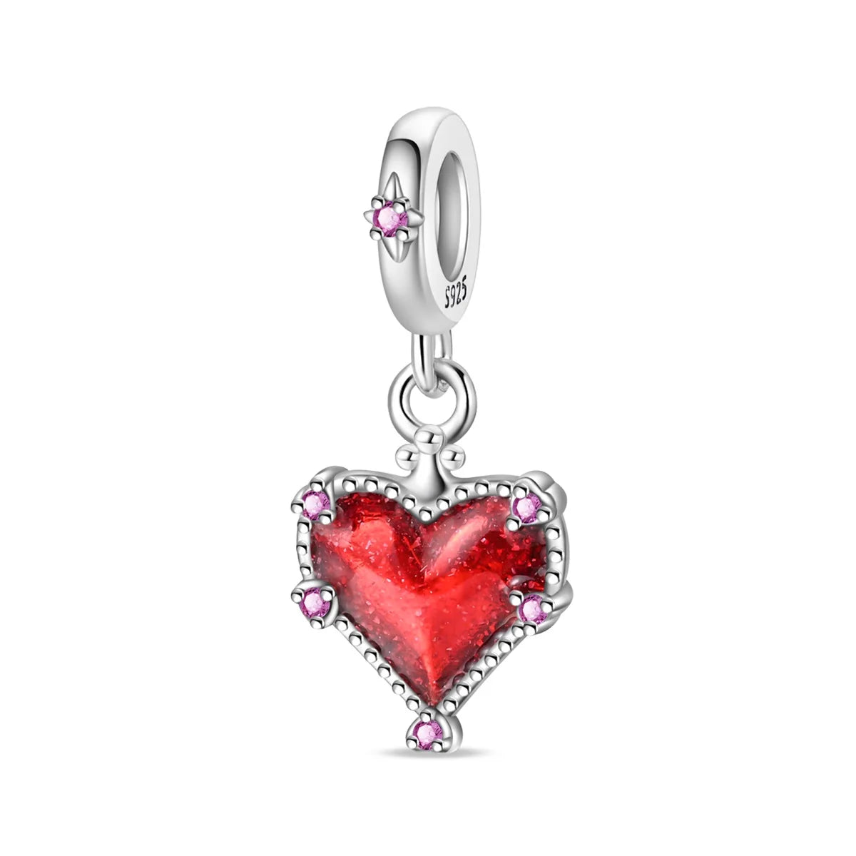 Rote Serie 925er Sterlingsilber Kamera Apfel Herzförmiger Koi Feuerwerkskörper Gott Reichtum Charm Passend für DIY Armband Halskette Partygeschenke