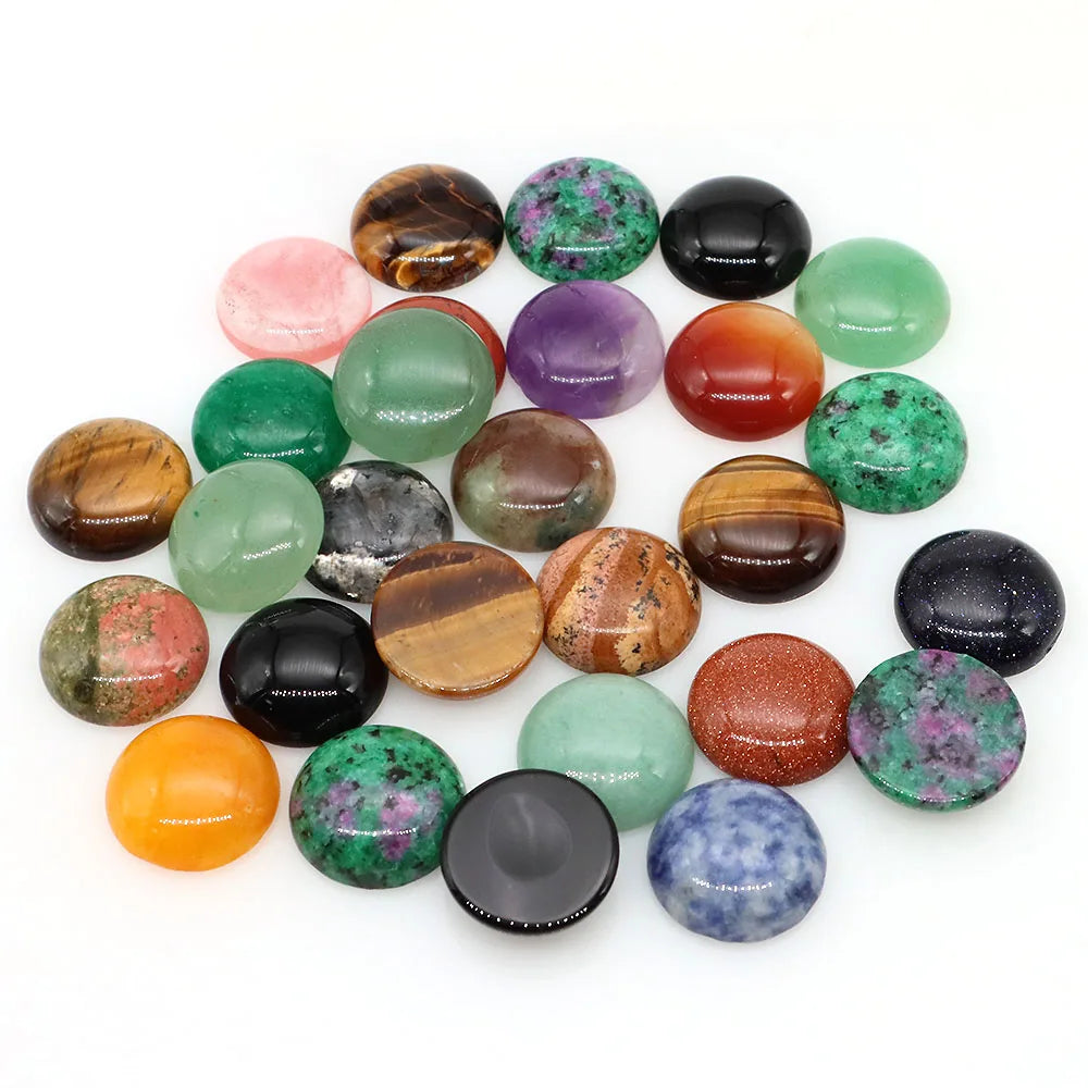 5 teile/los Natürliche Stein Cabochon Spacer 6 8 10 12 14 16 18 20 25mm Runde Cabochons Cameo für DIY Schmuck Zubehör