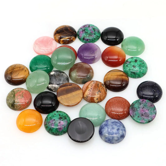 5 teile/los Natürliche Stein Cabochon Spacer 6 8 10 12 14 16 18 20 25mm Runde Cabochons Cameo für DIY Schmuck Zubehör