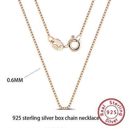 Effie Queen 100% 925 Sterling Silber Basis-Kettenhalsketten Box/Schlangen-/Chopin-/Figaro-Kette mit Perlen 40-60cm Unisex DIY Alltagskleidung