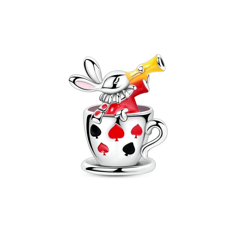 Vergnügungspark-Charm aus 925er-Sterlingsilber, Riesenrad, Achterbahn, Zirkus, Clown, Karussell, passend für DIY-Armbänder, Halsketten, Souvenir