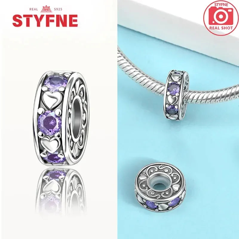 Sterling Silber 925, Fantasie, buntes Herz, Charm-Planeten-Anhänger, Perlen, passend für Original-Armband, Perle für Frauen, edler Schmuck, Geschenk