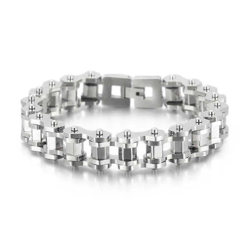 Retro Schwere Bürste Edelstahl Motorrad Kette Armband 11/13 MM Breite Herren Frauen Bike Biker Armbänder Hip-Hop Schmuck 19-23 cm