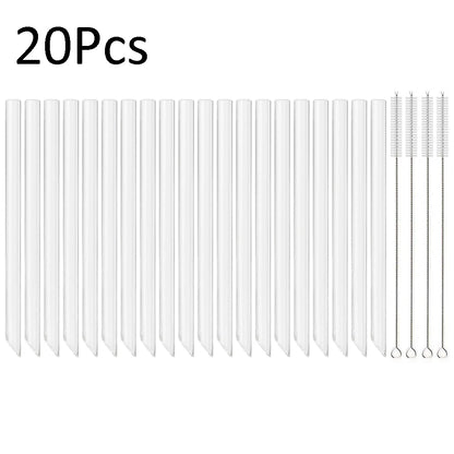 /14mm hohes Boro silikat glas Stroh Stück wieder verwendbare umwelt freundliche Trinkhalme Set Bubble Tea Smoothies Bar Zubehör