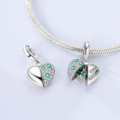 Neue 925 Sterling Silber Charm Perlen Vierblättriges Kleeblatt Anhänger Für Original Armband Halskette Frauen DIY Geschenke