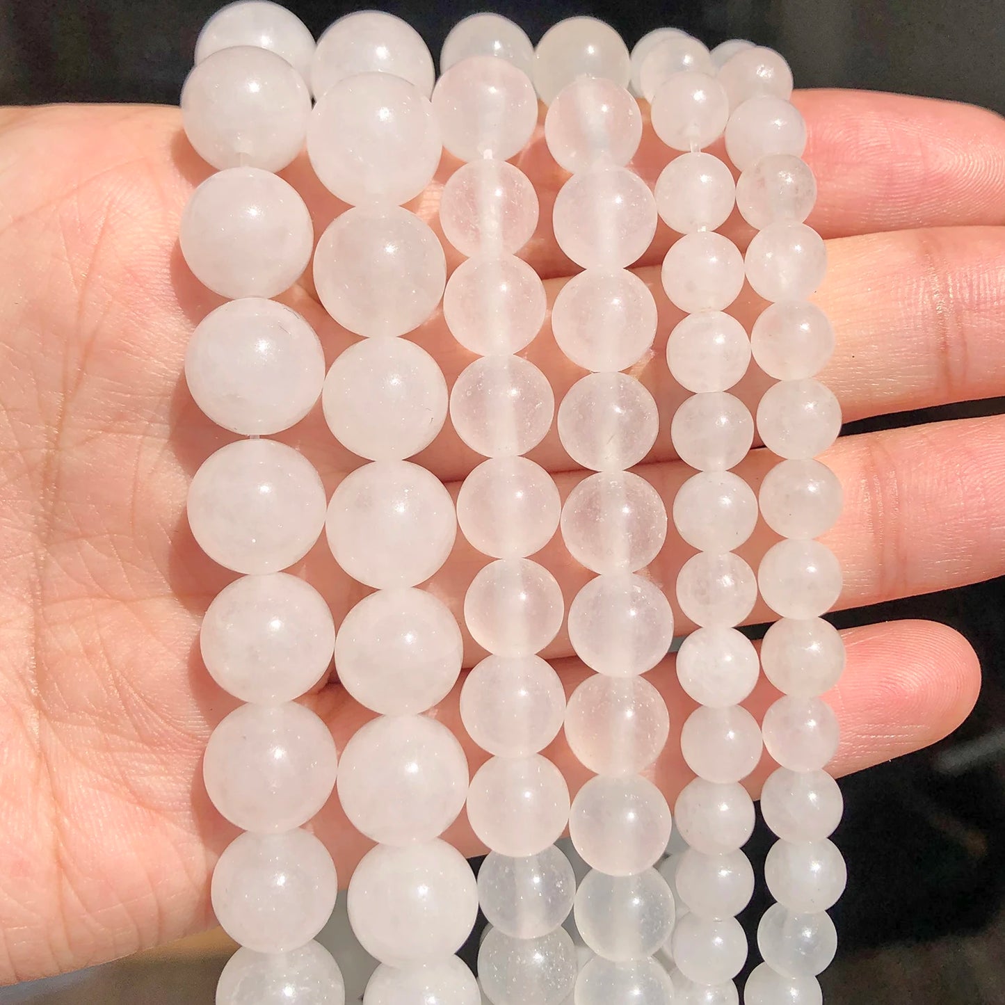 Großhandel Natursteinperlen Klarer Quarz Runde lose Perlen zur Schmuckherstellung 15,5 Zoll/Strang Auswahlgröße 4/6/8/10/12 mm -F00102