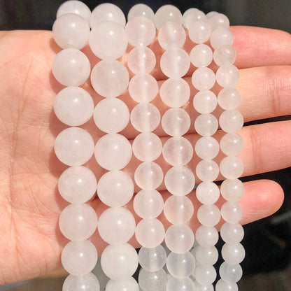 Großhandel Natursteinperlen Klarer Quarz Runde lose Perlen zur Schmuckherstellung 15,5 Zoll/Strang Auswahlgröße 4/6/8/10/12 mm -F00102