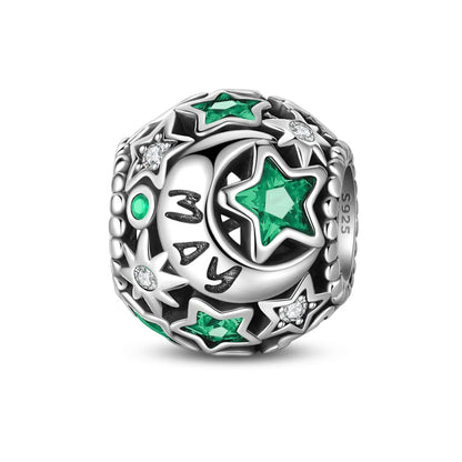 Heißer Verkauf 925er Sterlingsilber, Geburtsstein Juni, Herzperlen und Sonne und Mond, Medaillenanhänger, passend für Armband-Halskette, exquisite Geschenke