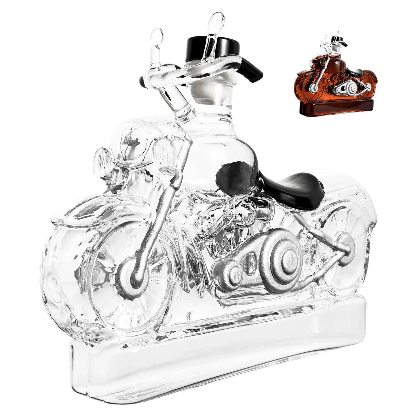300 ml Hohes Borosilikatglas Mustang Whiskyflasche Motorrad Motorflasche V-förmige Dual Motor Whiskyflasche Bar Zubehör