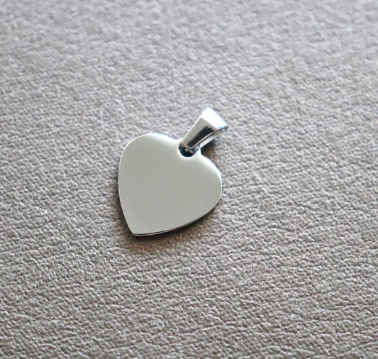 20pcs Heart 304 Stainless Steel Stamping Blank Tag Pendant Charms with Snap on Bails for Necklace Jewelry Making Gift