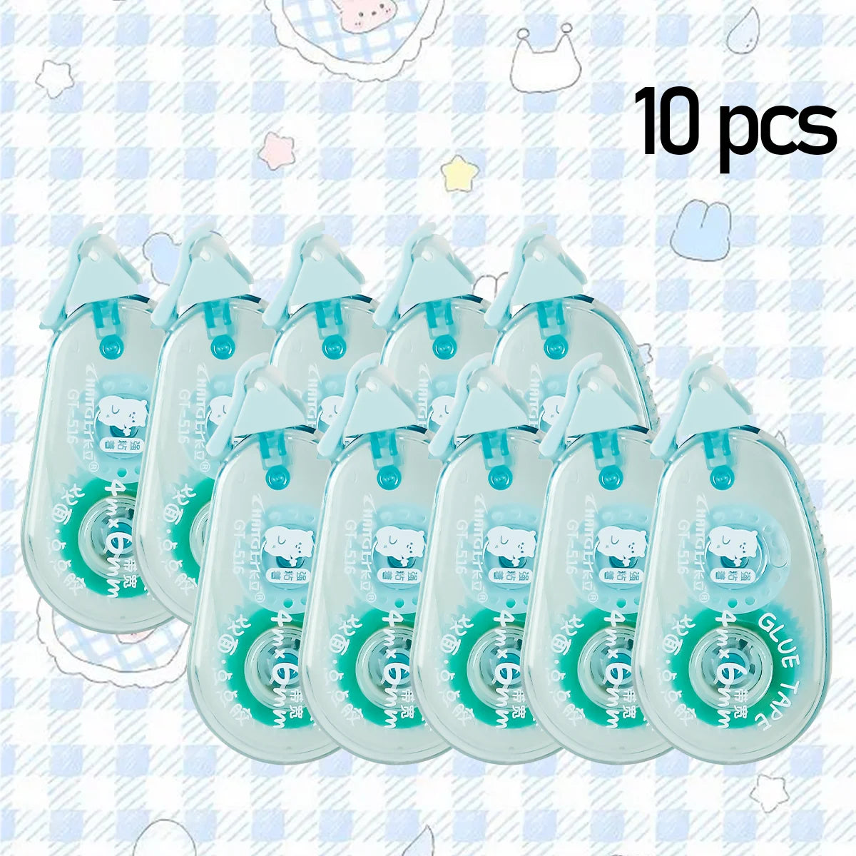WQN-10PCS Süßes doppelseitiges Klebeband mit Punktpads für Scrapbooking, Basteldekoration, Büro- und Schulbedarf, Schreibwaren
