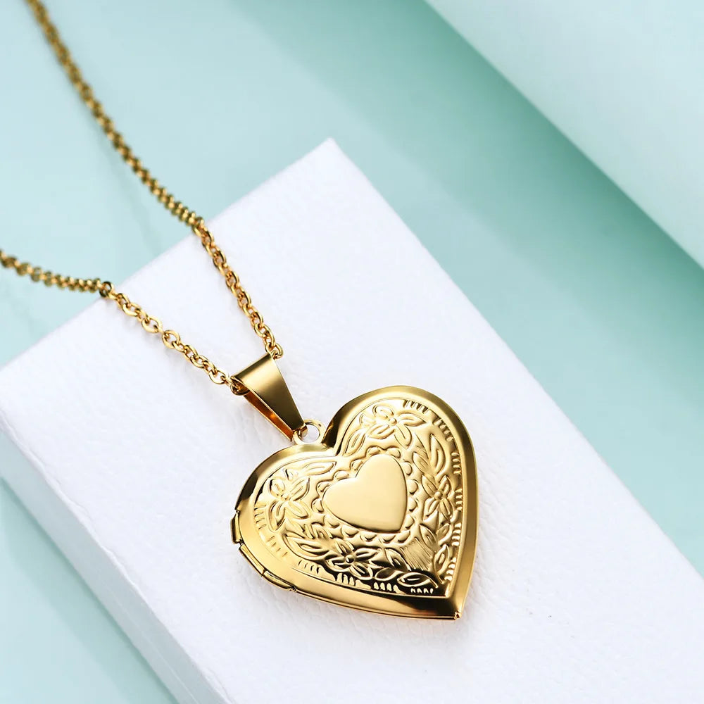Vintage Edelstahl Offenes Herz Anhänger Halskette Für Frauen Und Mädchen Schmuck Zubehör Geschenk