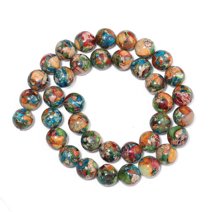 4/6/8/10mm Naturstein Meeressediment Imperial Jaspis Runde Lose Perlen für Schmuck Machen Handarbeiten diy Charms Armband 15''