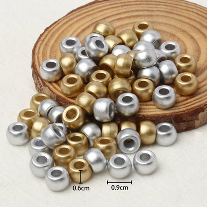 100 stücke gold farbe silber farbe 6x9mm pony perlen acryl lose perlen diy handwerk schmuck armbänder machen haar zubehör