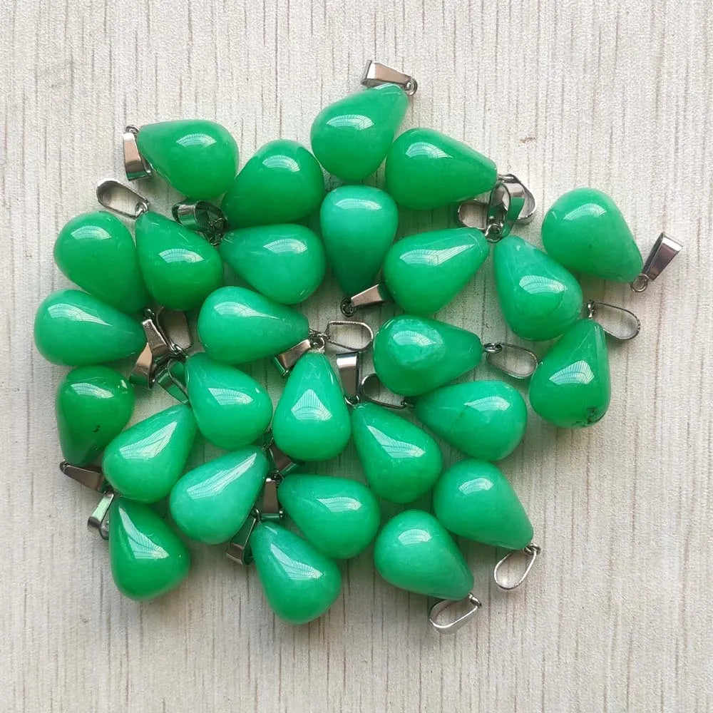 Mode verschiedene gemischte Naturstein Wassertropfen Anhänger Charms DIY Halsketten Schmuck Zubehör machen 50 teile/los Großhandel