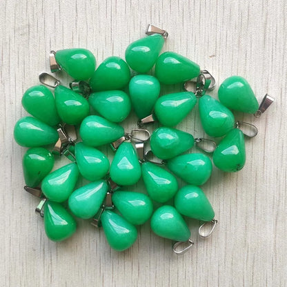 Mode verschiedene gemischte Naturstein Wassertropfen Anhänger Charms DIY Halsketten Schmuck Zubehör machen 50 teile/los Großhandel