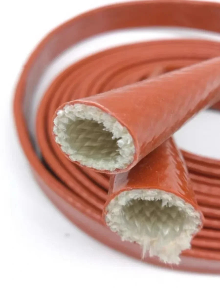 Hochtemperaturbeständiges Glasfaserrohr, Silikonharz beschichtete Glasfaser, feuerhemmendes Gehäuse, geflochtene feuerfeste Hülse