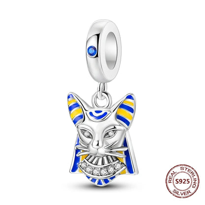 Teufelsaugen-Charm aus 925er Silber, Original-Hand der Fatima, blauer Zirkon, Kreuz, blaue Augen, passend für Armbänder, DIY-Herstellung von Schmuck, Geschenk