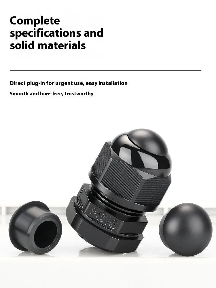 Halbkugelförmiger Plug aus PA66-Nylon, hochwertiger, gewindelfreier Plug, Pilzkopf, staubdicht, wasserdicht